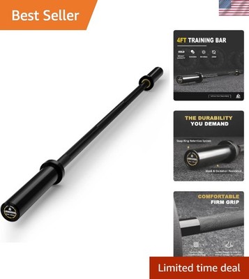 Durable 4ft E-Coated Barbell for Olympic Training - 500lbs Capacity, Smooth Spin
