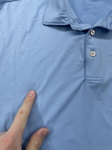 Peter Millar Summer Comfort Short Sleeve Performance Polo Mens Size XL Blue - Picture 5 of 9