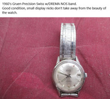 Vintage GRUEN men's manual wind watch 17Jewels swiss made 1960s