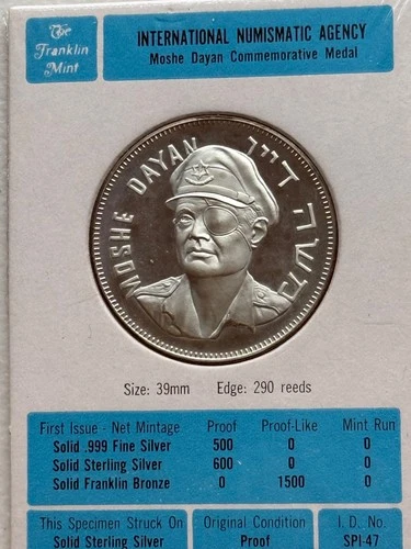 Franklin Mint, International Numismatic Agency  .925 Sterling SILVER proof Round