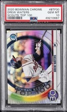 2020 BOWMAN CHROME SCOUTS' TOP 100 #BTP30 DREW WATERS PSA 10