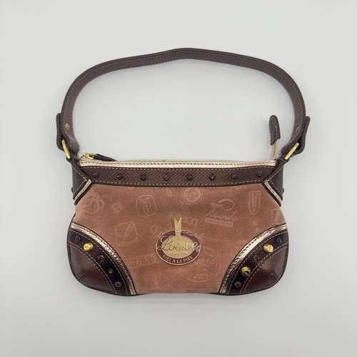 LOEWE 160th Anniversary Limited Edition Suede Anniversary Logo Shoulder Bag