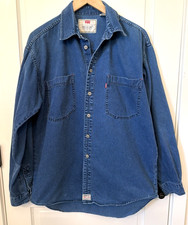 Vtg 90s Men's Levi's Denim Shirt M Metal Buttons 100 Cotton Western Rodeo