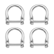 4Pcs Screw in Shackle Horseshoe D-Ring 12mm 1/2" Key Ring Buckle Silver