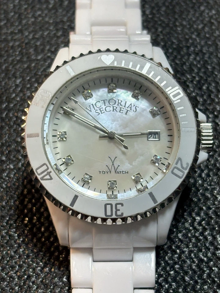 Reloj pulsera ToyWatch Victorias Secret damas resina blanca esfera mop mujeres nuevo murciélago Foto 4 de 4