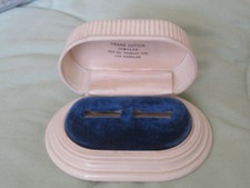 Antique/ Older Vintage Celluliod Blue Decorated DOUBLE RING Presentation Box