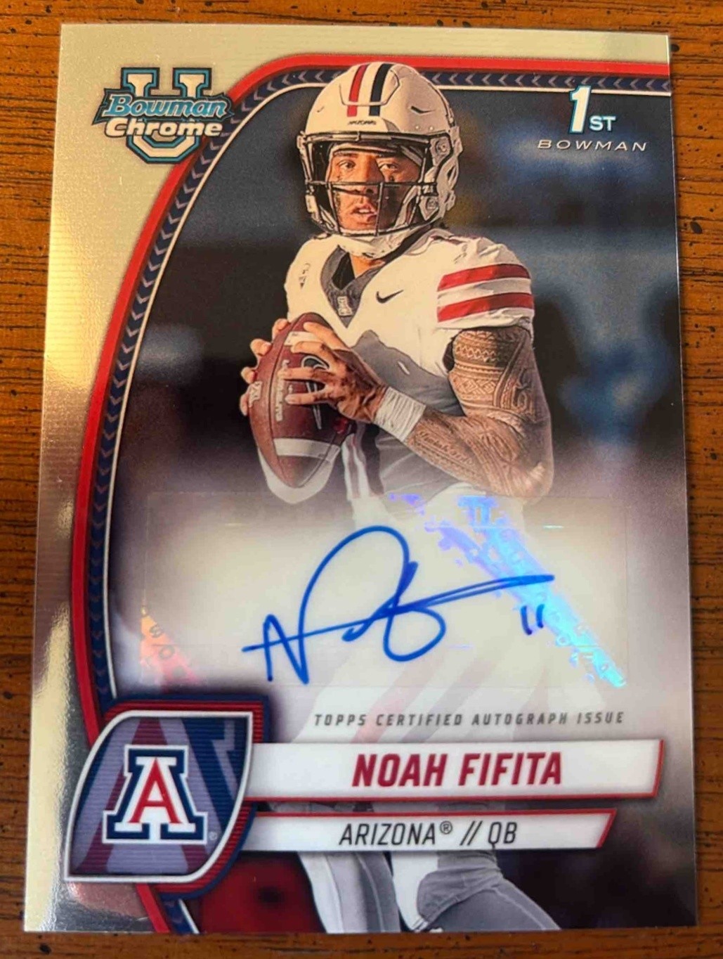 2024 Bowman Chrome University Noah Fifita #PA-NFI 1st Rookie Auto