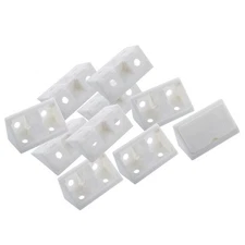 Furniture Cabinet Fastener Corner Braces Angle Brackets White 10pcs H4L45322