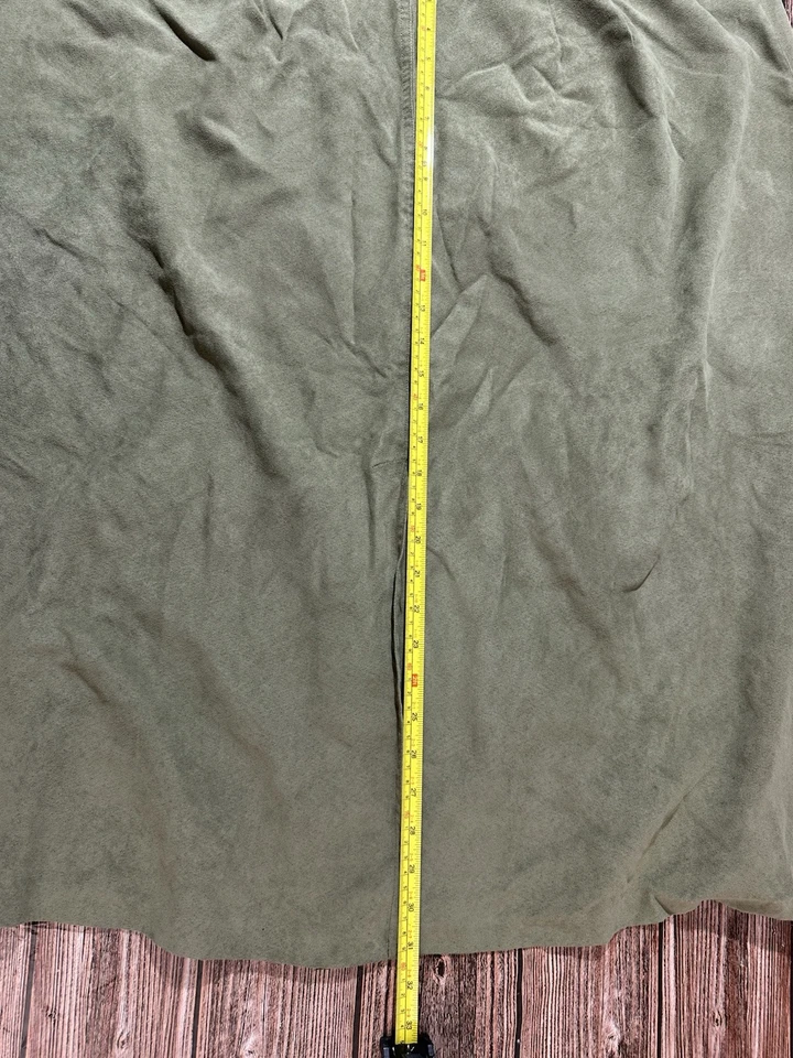 Allison Morgan Woman Faux Suede Midi Skirt Side Zip Green Women’s 2X Slit - Image 4 of 4