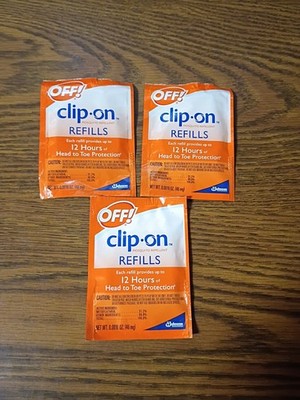 OFF! Clip-On Mosquito Repellent Lot of 3 Refills For Fan 12 Hour Protection Bug