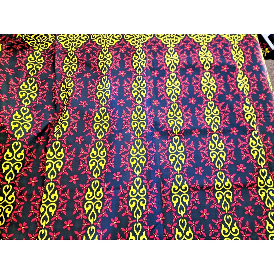 FABRIC BUNDLES-2 TOTAL-Veritable Wax Block Material-Black-Red-Yellow-12 YARDS - Image 4 of 4