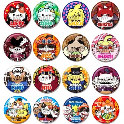 Set of 16 MEGA CAT PROJECT One Piece Nyau Piece Nyan! Button Collecti Japan U610