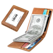 Men's Bifold Genuine Leather Wallet Money Credit Card Holder Purse RFID Blocking