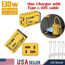 4Ports GaN Charger Scalable130W Max suitable for iPhone 15~17Pro/Max/Air series