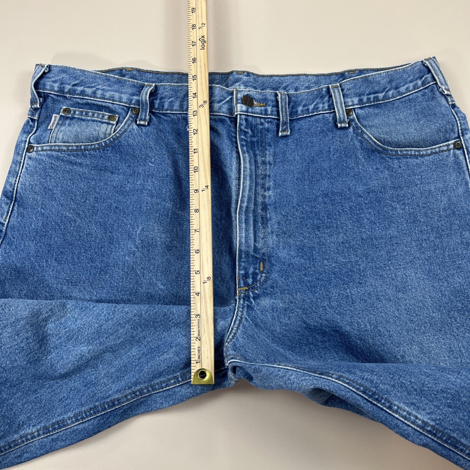 Carhartt Jeans 44x32 Relaxed Fit Work Denim Made in Mexico RN14806 thumbnail 9