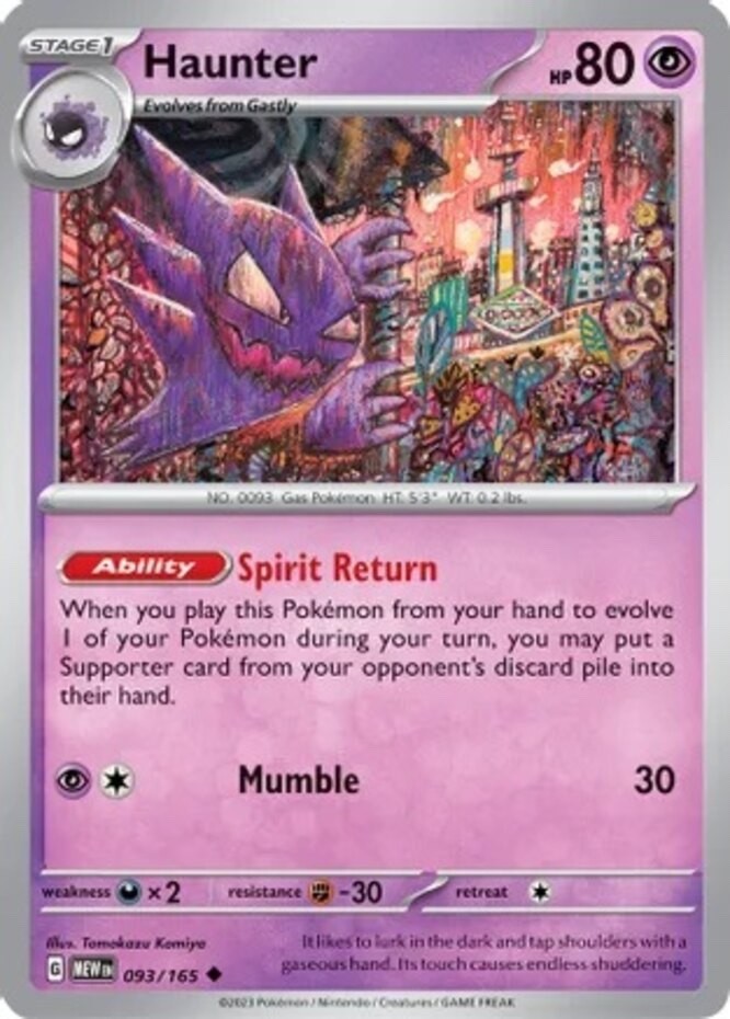 Pokémon  151 - HAUNTER 093/165 -  NM/M