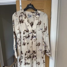 Marks And Spencer Best Of British Beige Silk Dress Uk 10