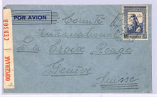 MOZAMBIQUE WW2 Cover Lourenco Marques RED CROSS Geneva Censor 1943 Portugal WB76