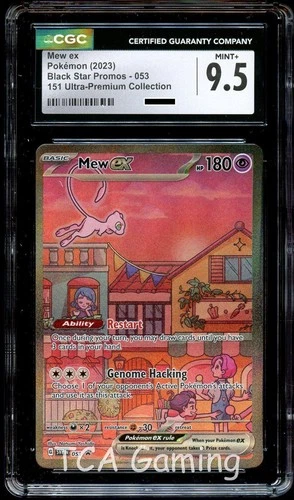 CGC 9.5 MINT+ Mew Ex SVP053 ALTERNATE ART HOLO 151 UPC PROMO Pokemon Card