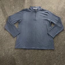 MIZZEN MAIN KPI Quarter Zip Sweater Men's Size L Navy