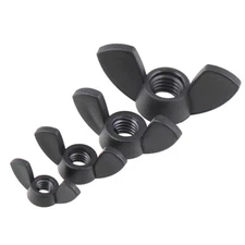 Black Plastic Nylon Wing Nuts Butterfly Hand Tighten Nuts M3 M4 M5 M6 M8 M10 M12