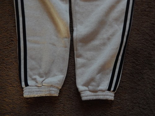 NEW Adidas Beige/ Off White 3 Side Stripe Gym Fleece Joggers Sweatpants Size S - Picture 6 of 9
