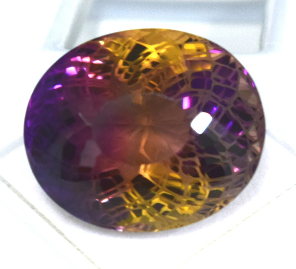 Bolivia 59.00 Ct Natural Multicolor Ametrino Corte Ovalado Certificada Gema Suelta Foto 2 de 4