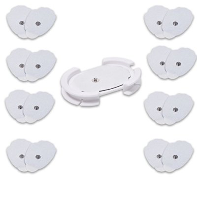 Tens Unit Pads Patches Holder with Extra Replacement Reusable Electrodes 8 Pairs