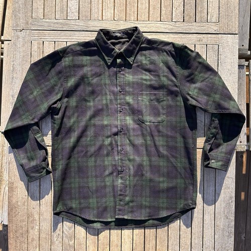 Sir Pendleton Fireside Shirt Mens XL Blackwatch Plaid Worsted Wool Button Down