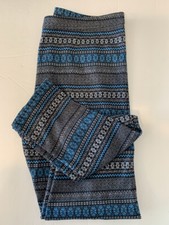 Ya Los Angeles Black Blue Women's Leggings SZ LG