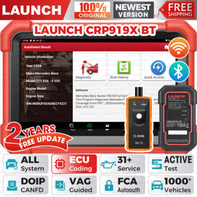 AUNCH X431 CRP919X BT PRO Elite Bidirectional Car Diagnostic Scanner K Coding