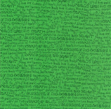 Laurel Burch Enchantment Christmas Text Words Green Fabric OOP By the FQ 1/4 YD