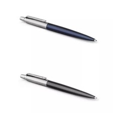 Parker Jotter Ballpoint Pen Pair Set Bond Street Black & Royal Blue SALE RRP $60