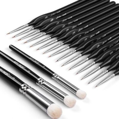 Model Paint Brushes Dry Brush - 18PC Large Dry Brush Set with Miniature Detai...