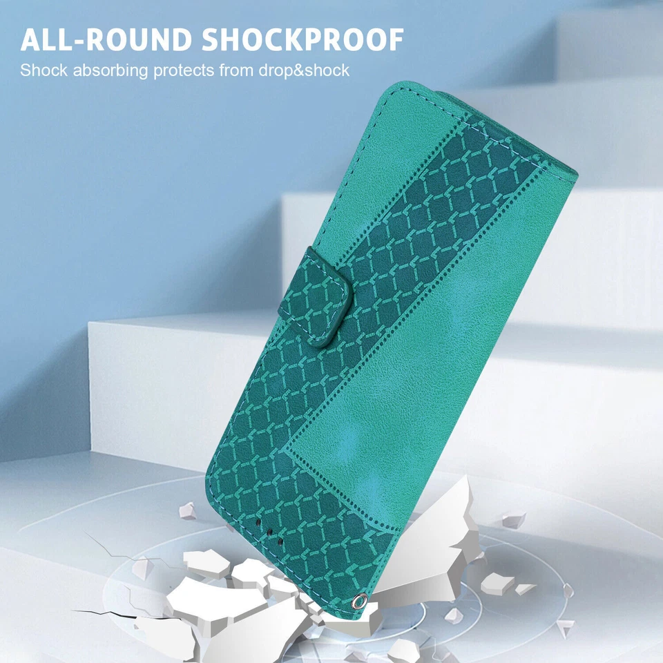 Funda billetera de cuero en relieve para teléfono Huawei P50 Pro P40 P30 P20 P Smart Z 2021 Foto 4 de 4