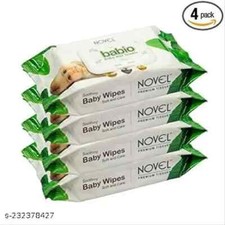 Soft Moisturizing Aloe Vera Baby Wet Wipes Pack With Lid  Pack of 4, 80 sheet 