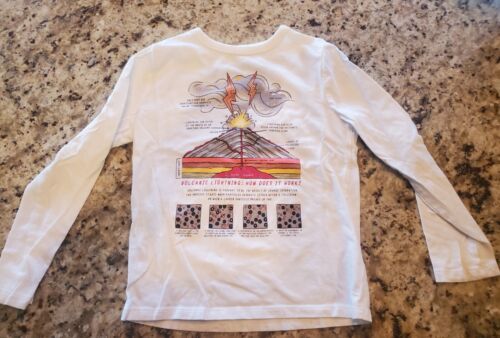 GAP Kids Size 5 White Cotton Long Sleeve Shirt Volcano Model - Afbeelding 1 van 3