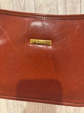 Vintage OROTON Camel Brown Genuine Leather Corssbody Purse Suede Interior CLEAN