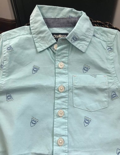 OshKosh B'gosh NWT 24mo Boys Button Front Blue Shark One Piece Outfit Collared - 第 4/12 張圖片