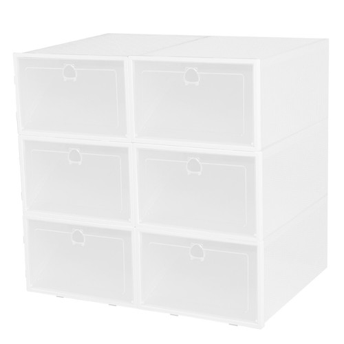 12/18 Foldable Shoe Storage Box Clear Plastic Stackable Sneaker Closet Organizer - Picture 14 of 39