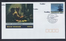 1992 RAAF RADAR BATTLE OF THE CORAL SEA DECIMAL STAMP SOUVENIR COVER #A138