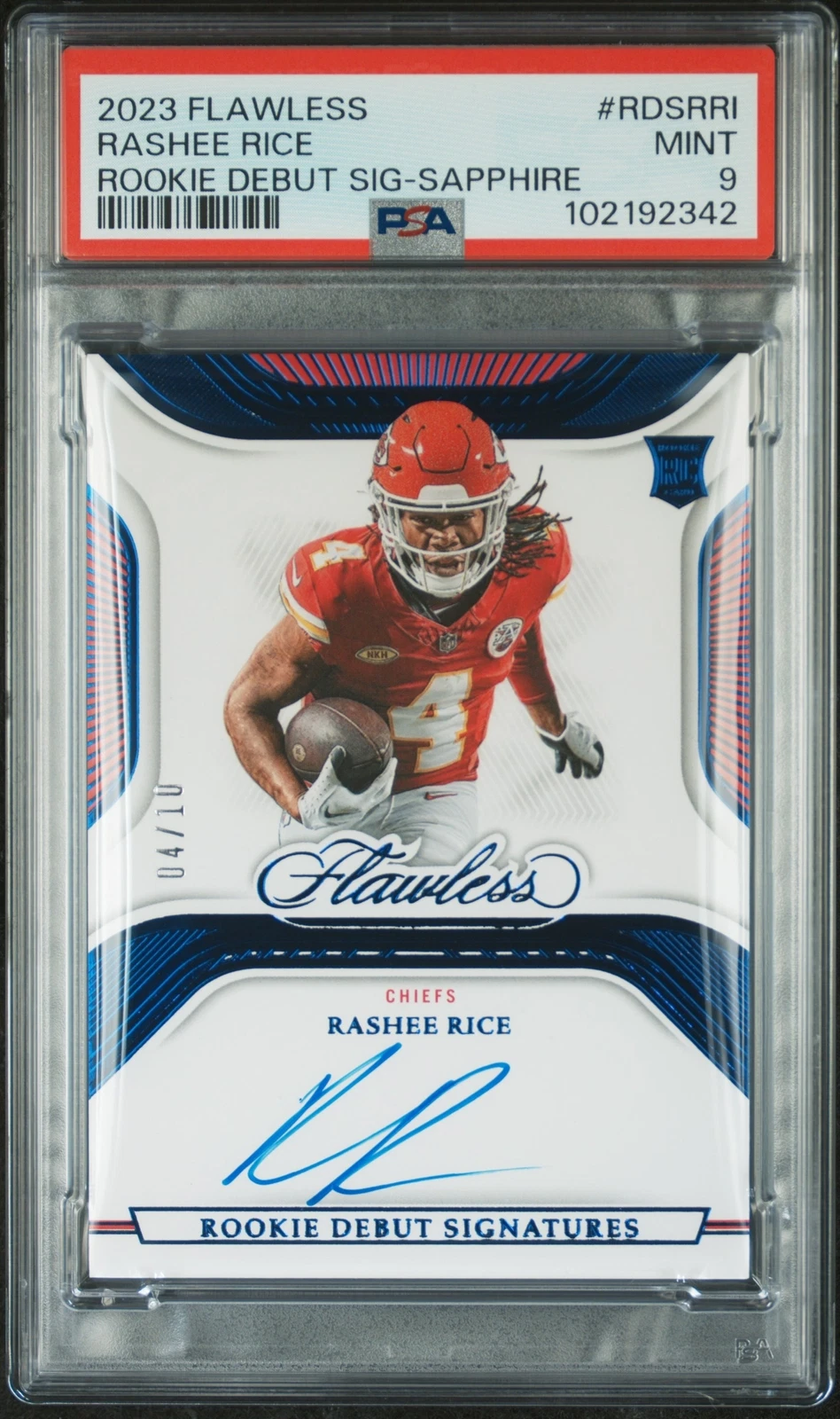 Rashee Rice Panini Flawless Rookie Debut Signatures #RDSRRI Sapphire
