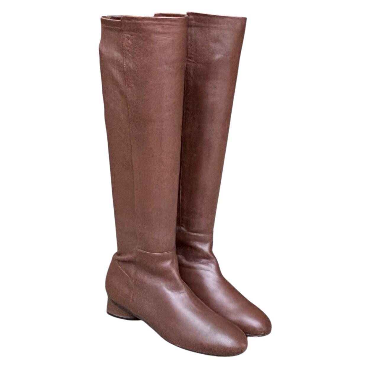 STUART WEITZMAN Cognac Stretch Leather Pull On Bo… - image 3