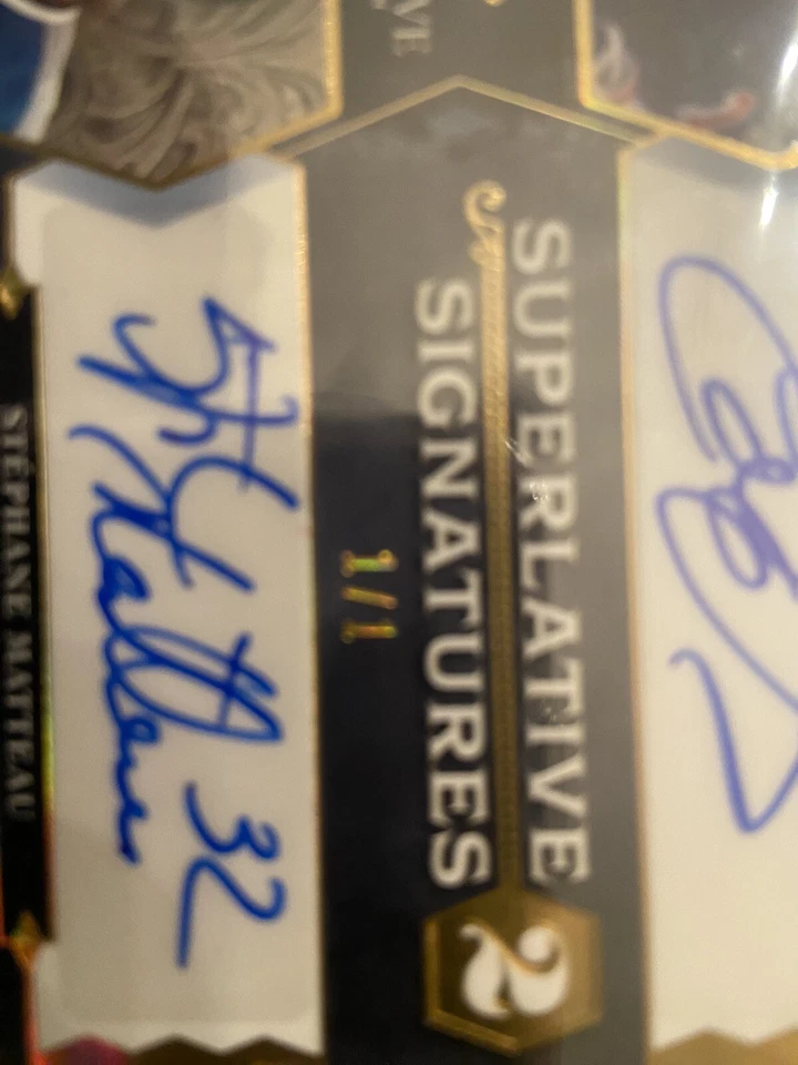 Ed Olczyk Stephane Matteau 1/1 Auto 2020-21 Leaf Unbroken Superlative Collection - Image 3 of 4