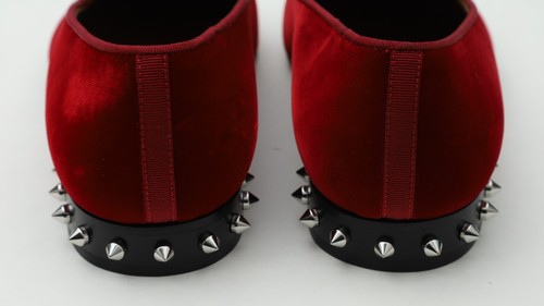 Christian Louboutin 'Marquees' Mens Spike Loafers Size 42/ US 9 in Red - Picture 4 of 23