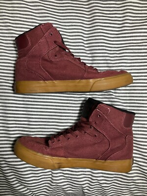 Supra Vaider Canvas High Tops Red Canvas Skate Shoes Trainers Sneakers UK  UK