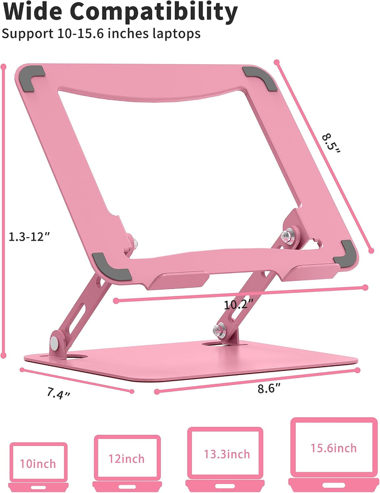Adjustable Ergonomic Laptop Stand for Desk Portable Computer Riser