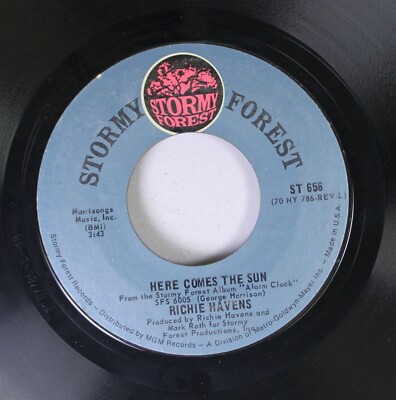 Rock 45 Richie Havens - Here Comes The Sun / Younger Men Get Older On Stormy For