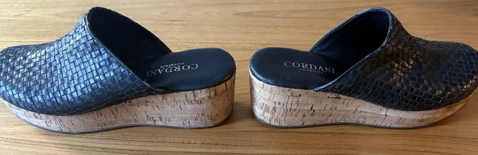 Zuecos Cordani CARMA-2 para mujer tejidos de cuero negro talla 38 (US 7,5-8) sin cordones Foto 2 de 4