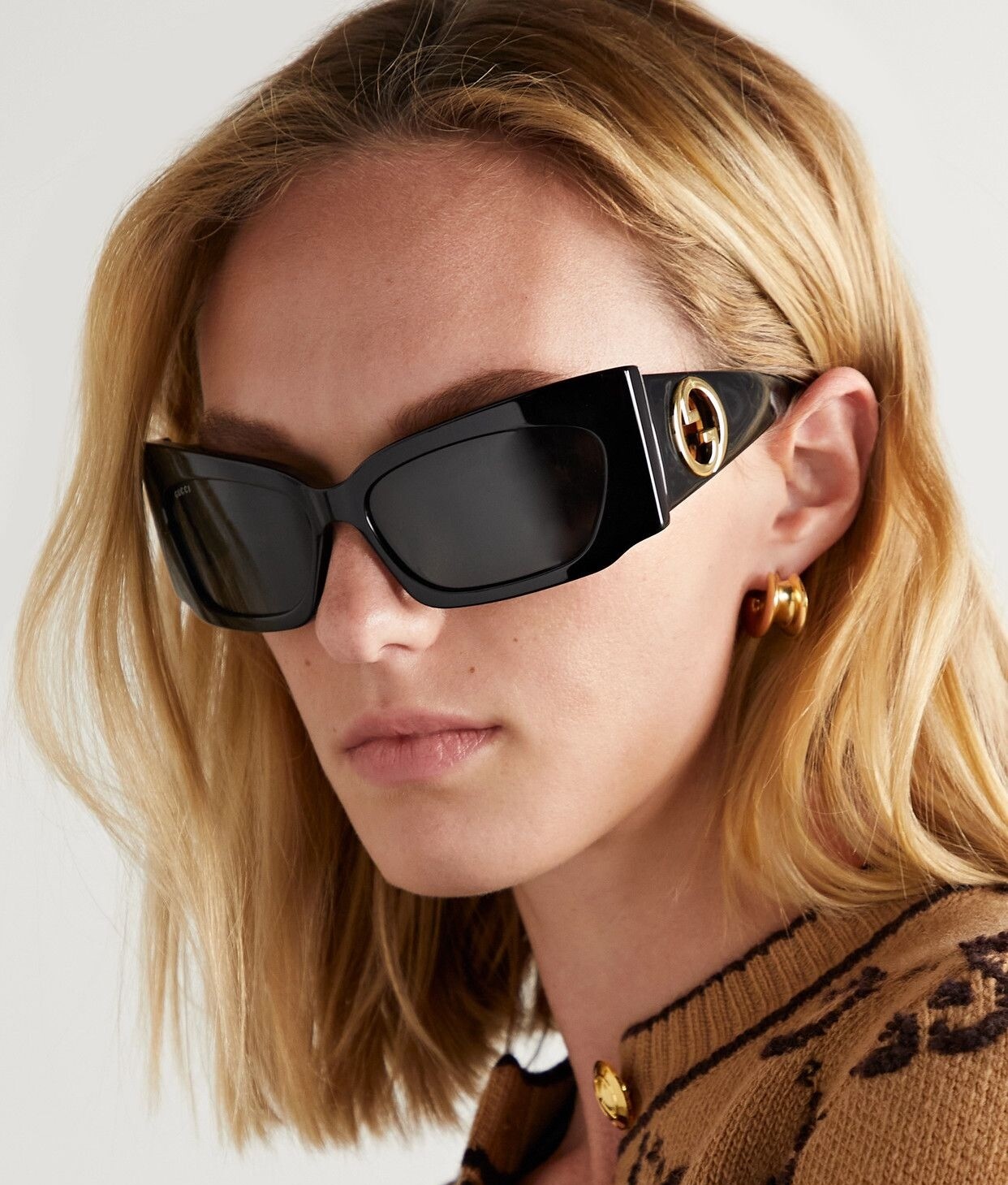 НОВЫЕ черные солнцезащитные очки Gucci GG1412S - 001